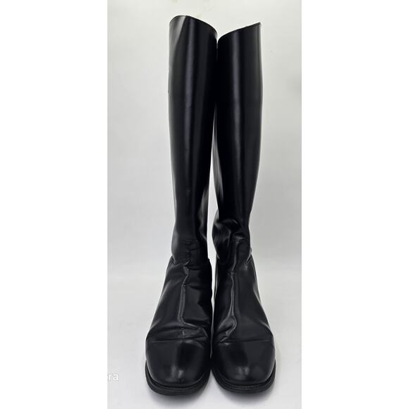 Marlborough Equestrian Tall Riding Boots Black Leather England Men's UK 8 US 8.5 - Picture 3 of 11